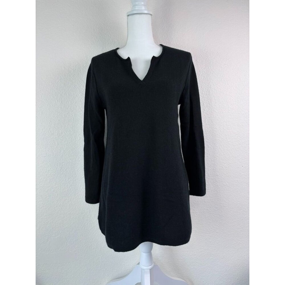 J.‎ Jill women's small black long sleeve cashmere tunic top v-neck lightweight
